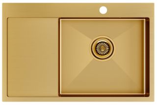 Мойка кухонная Paulmark Kroner PM217851-BGR правая брашированное золото